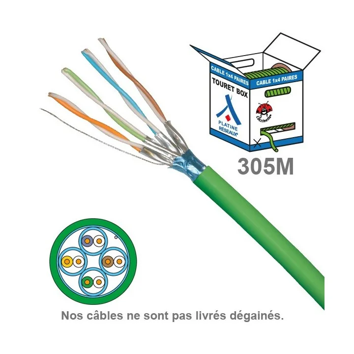 Câble Cat6A Fftp Lszh 1X4P 100 Ohm Awg23 Box 305 M