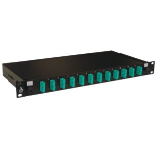 Tiroir Optique 19' 12 Sc Multimode Duplex Om3 Om4 Aqua/Kit Management