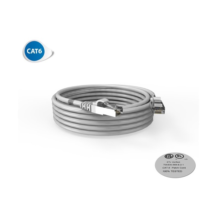CORDON RJ45 CAT6 FUTP 100OHMS LSOH SURMOULE GRIS LG 5M*
