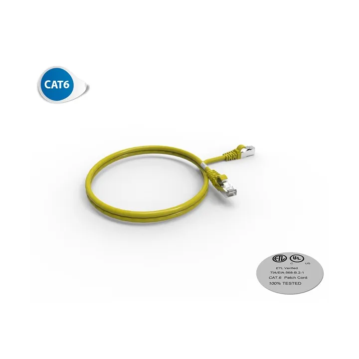 Cordon Rj45 Cat6 Futp 100Ohm Lsoh Surmoule Jaune Longueur 1M