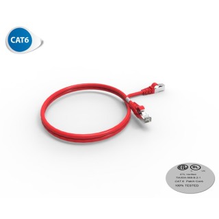Cordon Rj45 Cat6 Futp 100Ohm Lsoh Surmoule Rouge Longueur 1M