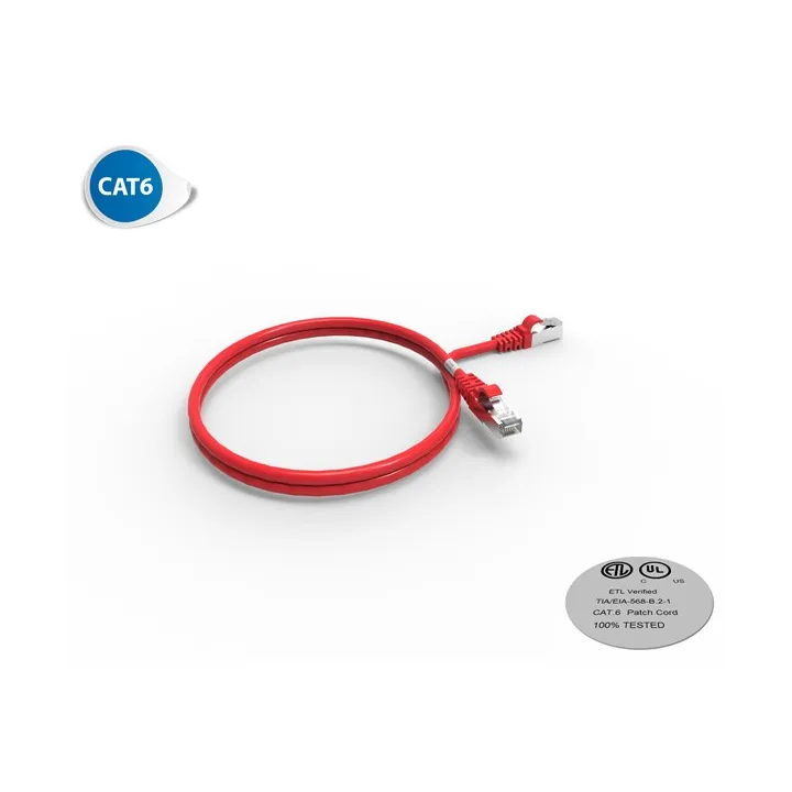 Cordon Rj45 Cat6 Futp 100Ohm Lsoh Surmoule Rouge Longueur 1M
