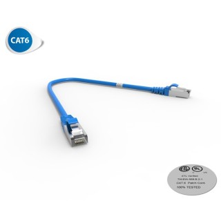 CORDON RJ45 CAT6 FUTP 100OHMS LSOH SURMOULE BLEU LG 0.3M*