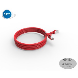 CORDON RJ45 CAT6 FUTP 100OHMS LSOH SURMOULE ROUGE LG 2M*