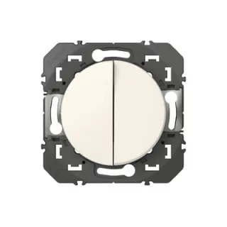 Poussoir Double Dooxie 6A 250V~ Finition Blanc
