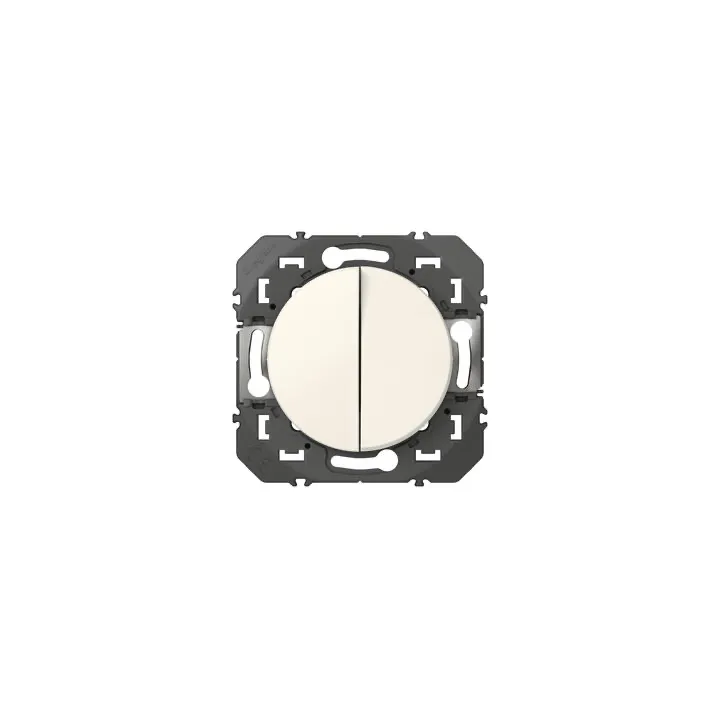 Poussoir Double Dooxie 6A 250V~ Finition Blanc