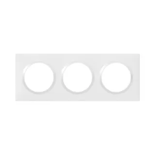 Plaque Carrée Dooxie 3 Postes Finition Blanc