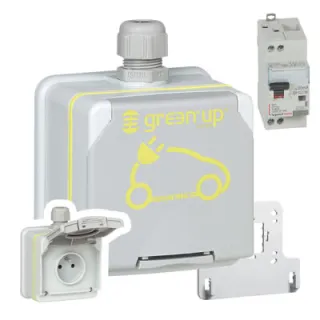 Prêt-À-Poser Green'Up Access Prise Pour Véhicule Électrique + Patère + Disj Diff