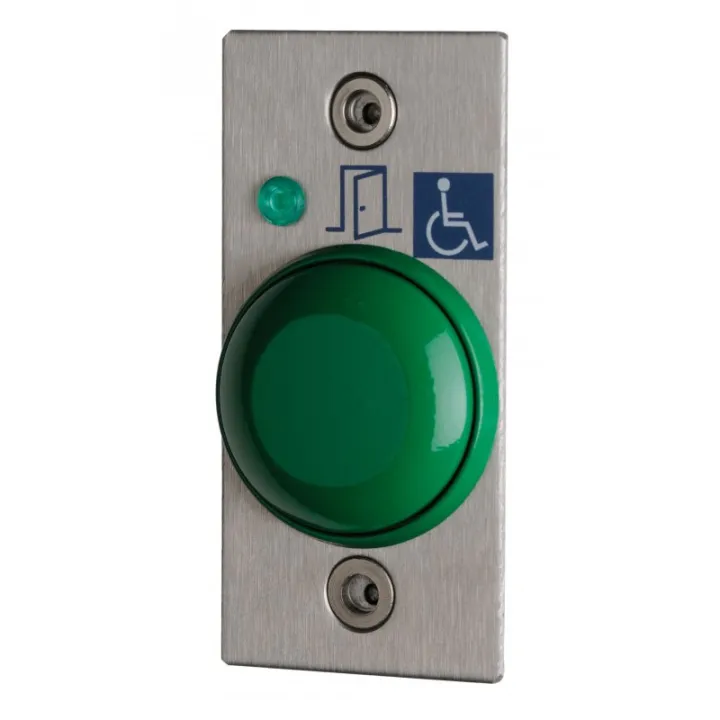 Bouton Poussoir No/Nf Choc Câble + Plaque Inox Et Voyant