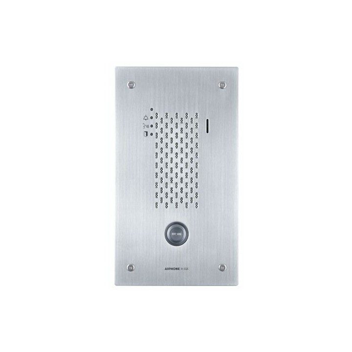 Platine audio IP, encastrée inox, 1 BP, synthèse vocale & pictos, hauteur 165 mm