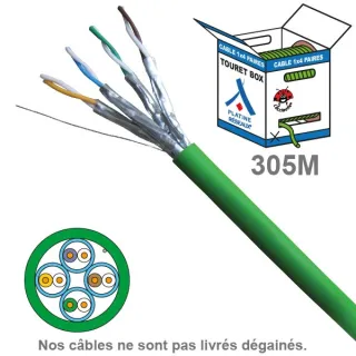 Câble Cat6A Uftp Lszh 1X4P 100 Ohm Awg23 Box 305 M