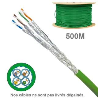 Câble Cat7A Sftp Lszh 1X4P 100Ohms Awg23 Touret 500M (Prix Au M)