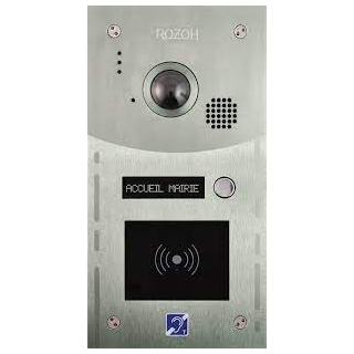 Interphone 1 bouton avec clavier codé +lecteur de badges mains-l