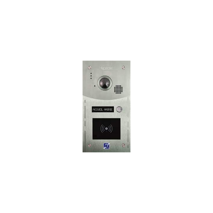 Interphone 1 bouton avec clavier codé +lecteur de badges mains-l