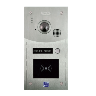 Interphone 3 boutons avec clavier codé +lecteur de badges mains-