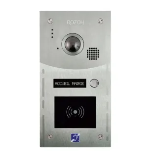 Interphone Vidéo 3 Boutons Avec Lecteur De Badges Mains-Libres Et Clavier Codé - Conforme Erp - Encastrement - Inox