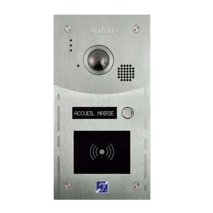 Interphone 3 boutons avec clavier codé +lecteur de badges mains-