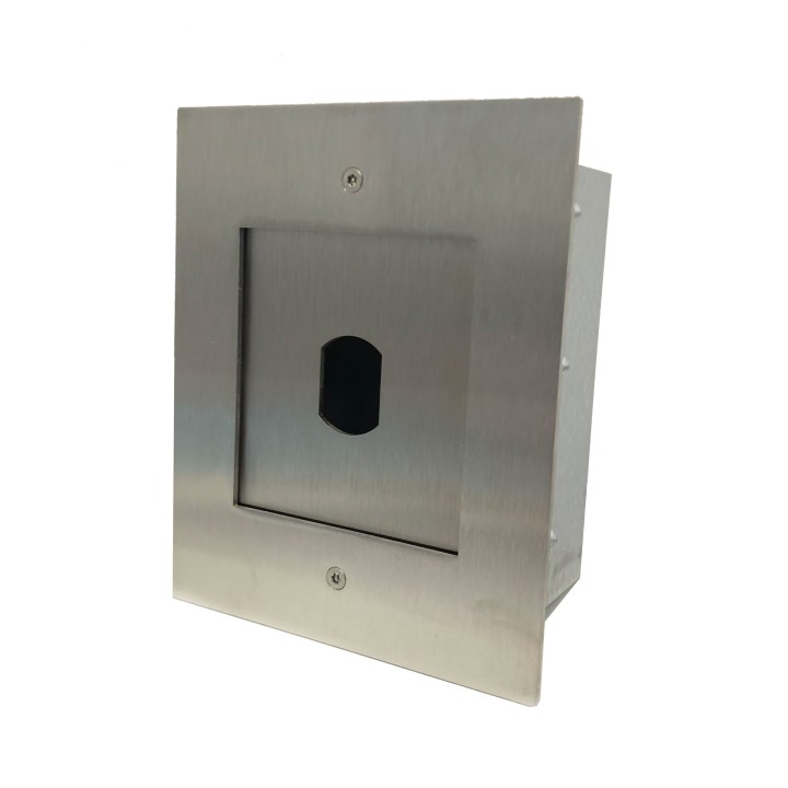 Boîtier Inox Brosse 1 Mod Enc + Facade Zmmis-A