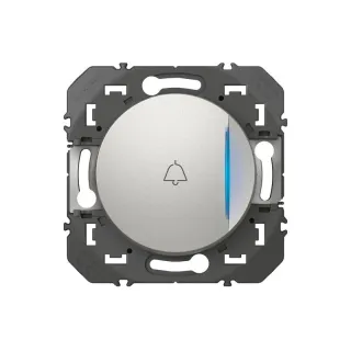 Poussoir Avec Voyant Lumineux Marquage Sonnette Dooxie 6A 250V~ Finition Alu