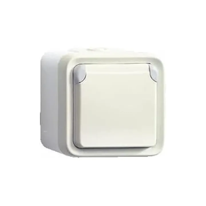 Prise De Courant Étanche Volet De Protection Ip55 Plexo Complet Saillie - Blanc