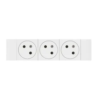 Prise 3X2P+T Surface Mosaic Soluclip Goulotte Clippage Direct 6 Modules - Blanc