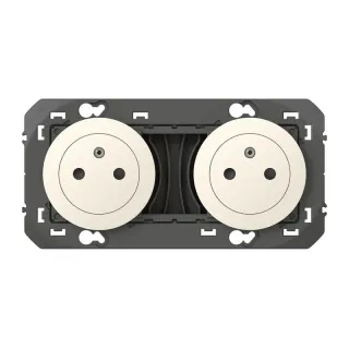Double Prise De Courant 2P+T Surface Dooxie 16A Précâblées Finition Blanc