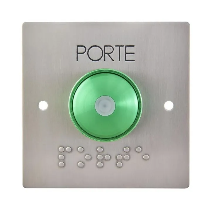 Bouton Poussoir De Sortie Accessibilité, Encastrable, Led, Buzzer, Entraxe 67 Mm