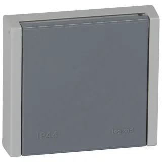 Prise 3P+N+T 20A À Fixer Sur Boîte Ø67Mm Plexo Complet Ip44 Encastré - Gris