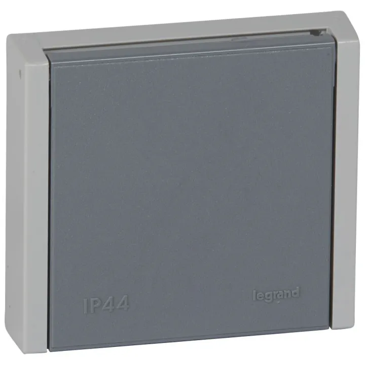 Prise 3P+N+T 20A À Fixer Sur Boîte Ø67Mm Plexo Complet Ip44 Encastré - Gris