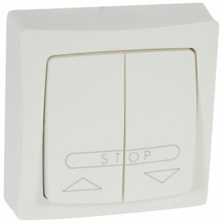 Poussoir pour volets roulants Appareillage saillie complet - blanc