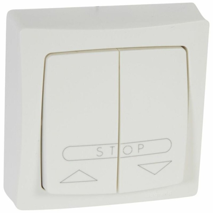 Poussoir pour volets roulants Appareillage saillie complet - blanc