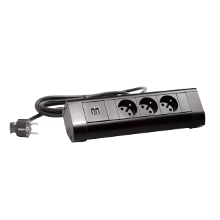 Bloc Bur 3X2P+T 2Usb + Cord