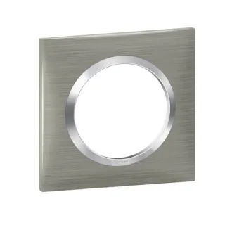 Plaque Carrée Dooxie 1 Poste Finition Effet Inox Brossé