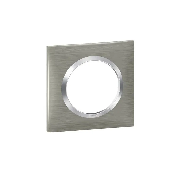 Plaque Carrée Dooxie 1 Poste Finition Effet Inox Brossé