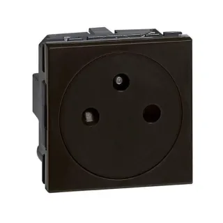 Prise De Courant 2P+T Surface Mosaic Bornes Automatiques 2 Modules - Noir Mat