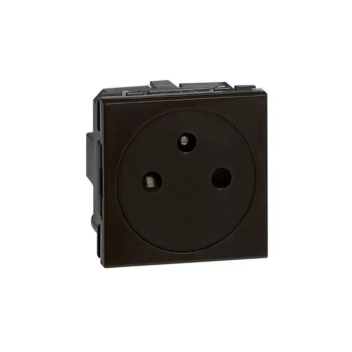Prise De Courant 2P+T Surface Mosaic Bornes Automatiques 2 Modules - Noir Mat
