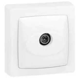Prise Télévision Simple Mâle Appareillage Saillie Complet - Blanc