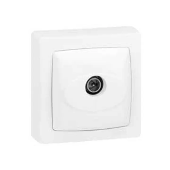 Prise Télévision Simple Mâle Appareillage Saillie Complet - Blanc