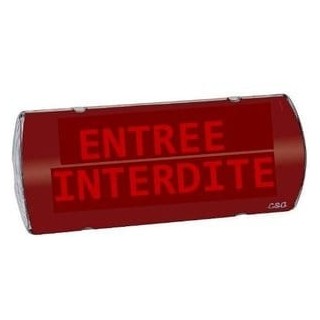 AFF.LUM.''ENTREE INTERDITE'' 12/24V BUZ.