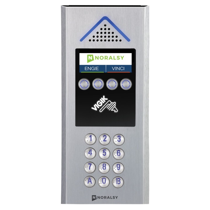 Interphone 4G Mini Touch Aluminium Argent Avecclavier Pose En Encastrement