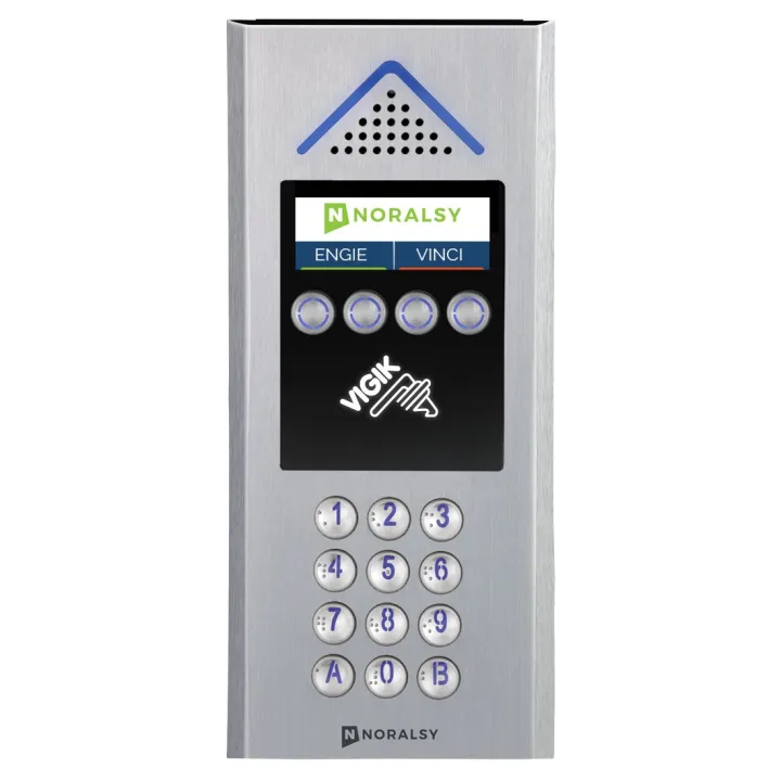 Interphone 4G Mini Touch Aluminium Argent Avecclavier Pose En Encastrement