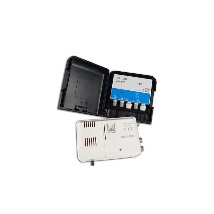 Kit Préamplificateur De Mât Am-195 (1E Uhf Geq.32Db) + Alimentation 24Vdc (1E/2 Sorties)