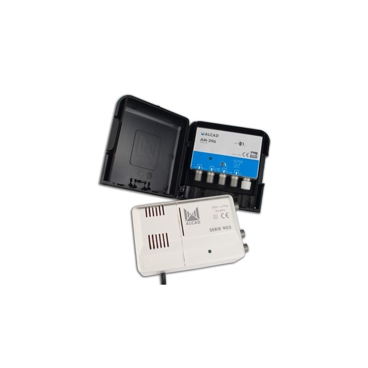 KIT PREAMPLI 2 ent. UHF32dB  LTE 21-48//DAB-FM +ALIM.2s.9030199*
