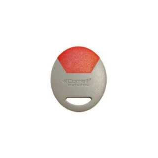 Badge électronique de proximité rouge, souvent utilisé pour les utilisateurs
