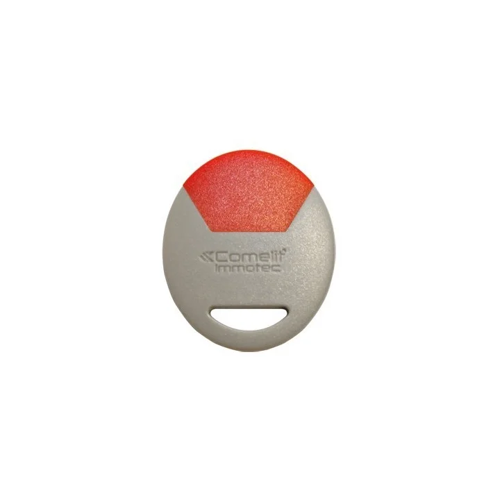 Badge électronique de proximité rouge, souvent utilisé pour les utilisateurs