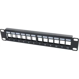 Panneau 10'' Nu 1U 12 Ports Pour Prises Data