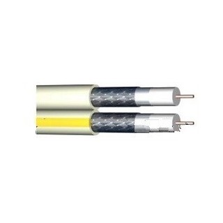 CABLE COAXIAL TWIN 2 x17 VAtC BLANC  le rouleau de 100m