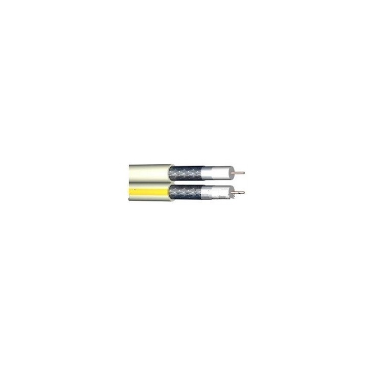 CABLE COAXIAL TWIN 2 x17 VAtC BLANC  le rouleau de 100m