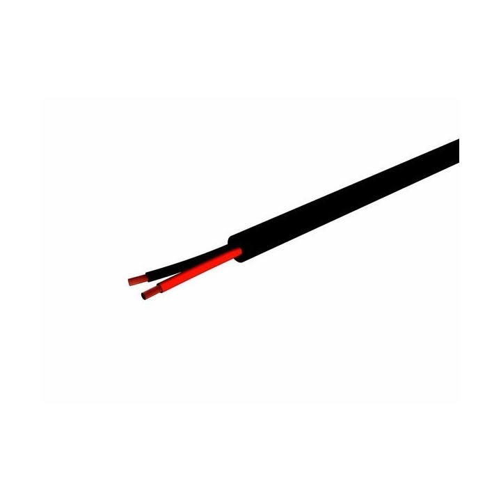 CABLE HP SONO 2 x 1.5mm² ROND  noir le rouleau de 100m