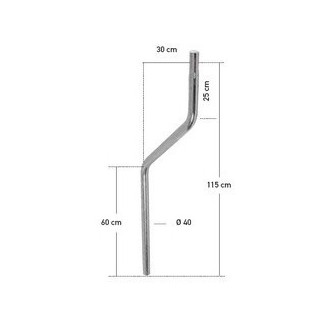 Mat Coude En S Diam.40 ''Coude Déport 30'' Zinc